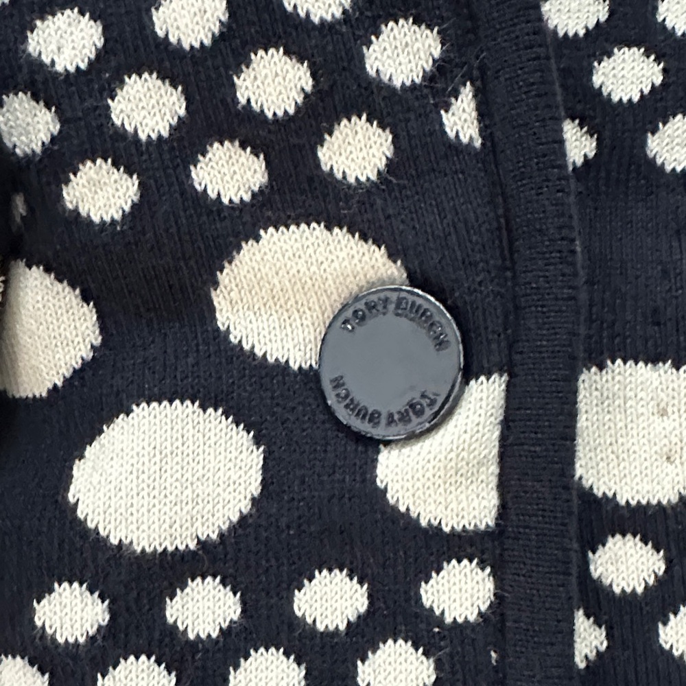 Tory Burch Polka Dot Navy and Cream Blazer - Picture 6 of 12